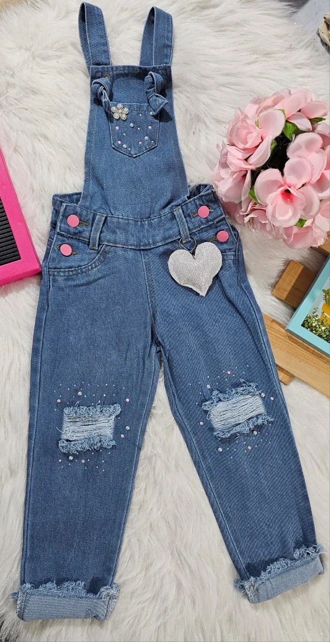 Overol corazon denim