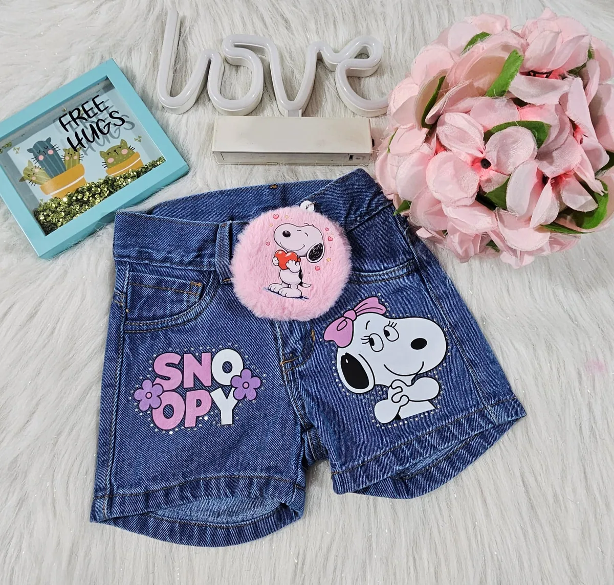 Short Snoopy denim imagen 2